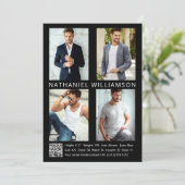 Modern Pro Model Actor 4 Foto QR Code Comp Kaart (Staand voorkant)