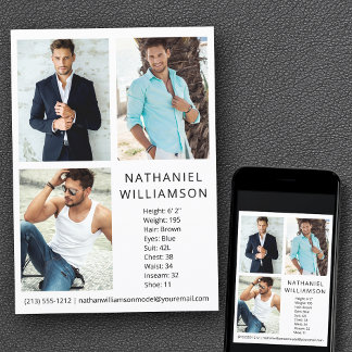 Modern Pro Model en Actor 3 Foto's Comp Kaart