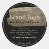 Modern Product Faux Gold Brush Stroke Label (Voorkant)