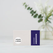 Modern Professional Architect Navy Blue Visitekaartje (Staand voorkant)