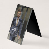 Modern Professional Black en White Photo Monogram Visitekaartjes (Voorkant)