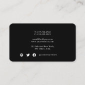 Modern Professional Black en White Visitekaartje (Achterkant)