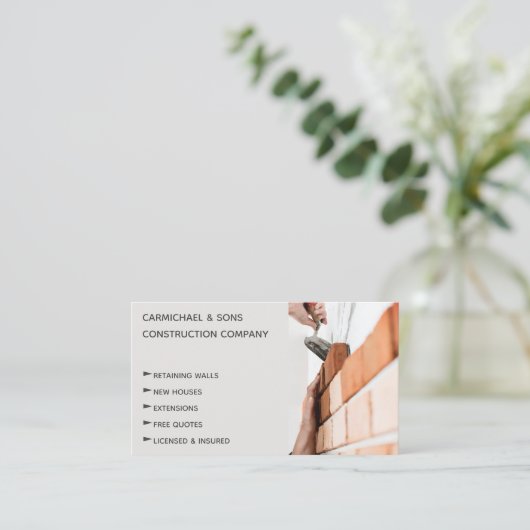 Modern Professional Bricklayer Builder Visitekaartje