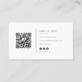 Modern professional business card with QR code Visitekaartje (Achterkant)