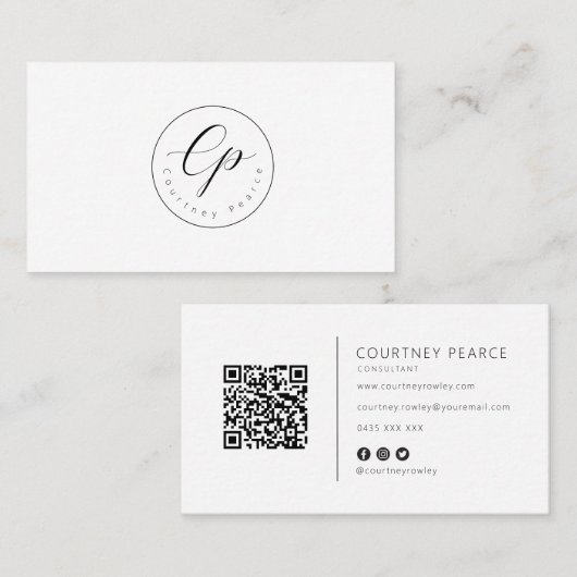 Modern professional business card with QR code Visitekaartje (Voorkant / Achterkant)