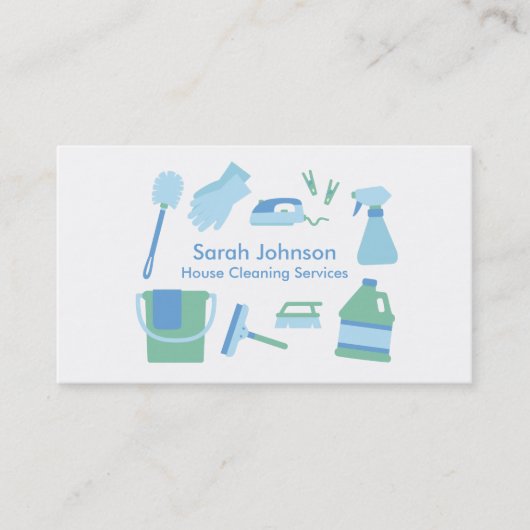 Modern Professional Cleaning Service Visitekaartje (Voorkant)