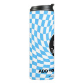 Modern Professional Custom Merk Checker Bleek Blue Thermosbeker (Gedraaid links)