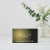 Modern Professional Elegant Black en Gold Matte Visitekaartje (Staand voorkant)