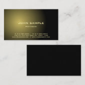 Modern Professional Elegant Black en Gold Matte Visitekaartje (Voorkant / Achterkant)