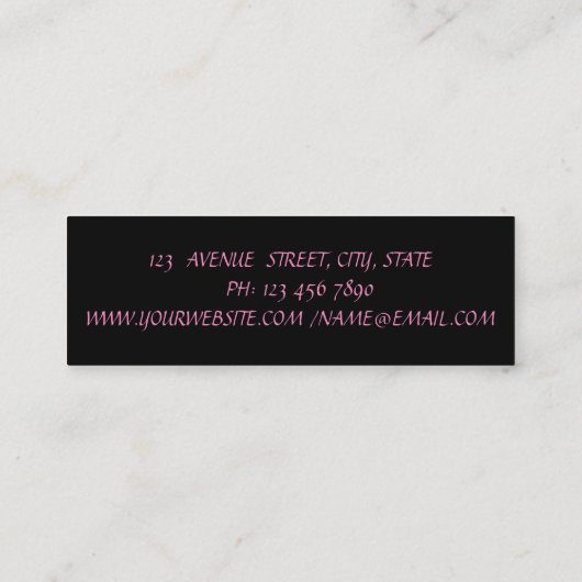 Modern Professional Elegant Opal, Stripe Lotus Mini Visitekaartje (Achterkant)