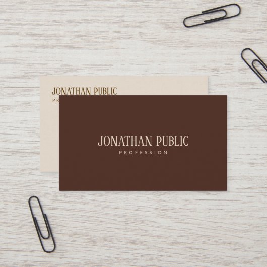 Modern Professional Elegant Template Brown & Beige Visitekaartje (Voorkant / Achterkant in situ)