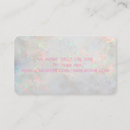 Modern Professional Face Silhouette Opal Visitekaartje (Achterkant)