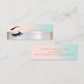 Modern Professional Faux Lashes, Silver, Makeup Mini Visitekaartje (Voorkant / Achterkant)