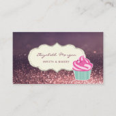 Modern Professional, Glitter Bokeh, Cupcake Bakery Visitekaartje (Voorkant)