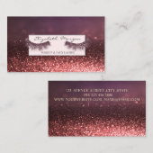 Modern Professional Glitter Bokeh Faux Lashes Visitekaartje (Voorkant / Achterkant)