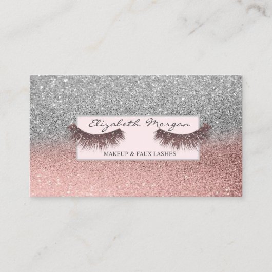 Modern Professional Glitter Faux Lashes, Lijst Visitekaartje (Voorkant)