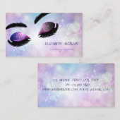 Modern Professional Glitter Lashes Makeup Bokeh Visitekaartje (Voorkant / Achterkant)