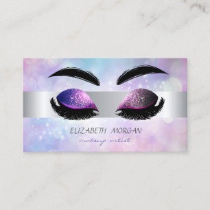 Modern Professional Glitter Lashes Makeup Visitekaartje