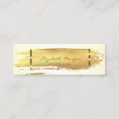 Modern Professional Gold Brush Stroke, Gold Lijst Mini Visitekaartje (Voorkant)