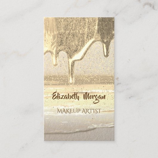 Modern Professional, Gold Confetti, druppels Visitekaartje (Voorkant)