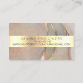 Modern  Professional Gold Stripe Pink Opal Visitekaartje (Achterkant)