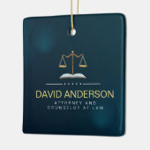 Modern Professional Green Gold Lawyer Keramisch Ornament (Links)