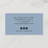 Modern Professional Monogram Blue Visitekaartje (Achterkant)