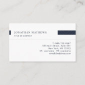 Modern Professional Navy Blue Gray Geometry Visitekaartje (Achterkant)