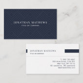 Modern Professional Navy Blue Gray Geometry Visitekaartje (Voorkant / Achterkant)