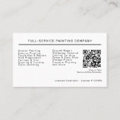 Modern Professional Painting Service QR Code  Visitekaartje (Achterkant)