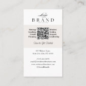 Modern Professional Photo Monogram & Logo QR Code Visitekaartje (Achterkant)