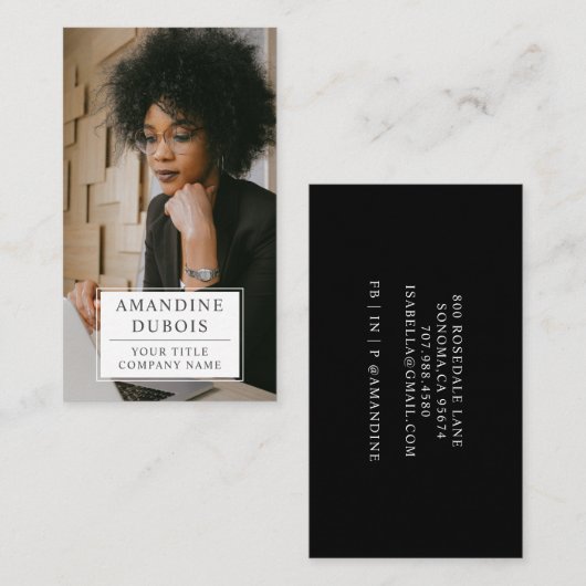 Modern Professional Photo Visitekaartje (Voorkant / Achterkant)