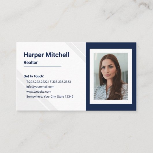 Modern Professional Realtor Photo Visitekaartje (Voorkant)