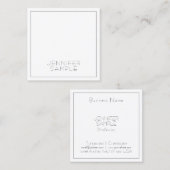 Modern Professional Square Elegant Luxury Plain Vierkante Visitekaartje (Voorkant / Achterkant)
