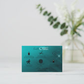 Modern Professional Turquoise Candle Care Visitekaartje (Staand voorkant)