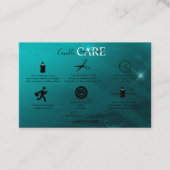 Modern Professional Turquoise Candle Care Visitekaartje (Voorkant)