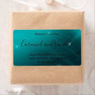 Modern Professional Turquoise - kaarsenlabel Etiket