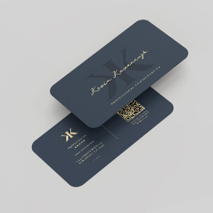 Modern Professioneel Bedrijf Logo Monogram K Blue Visitekaartje