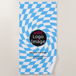 Modern Professioneel Chic Checker Bord Blue Custom Strandlaken