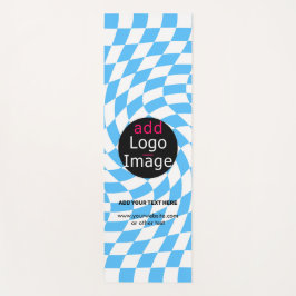 Modern Professioneel Chic Checker Bord Blue Custom Yogamat