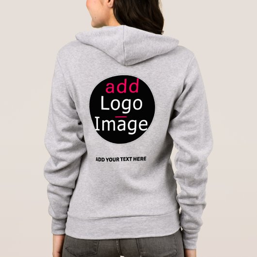 Modern Professioneel Chic Custom Branding Bord Gri Hoodie (Achterkant)