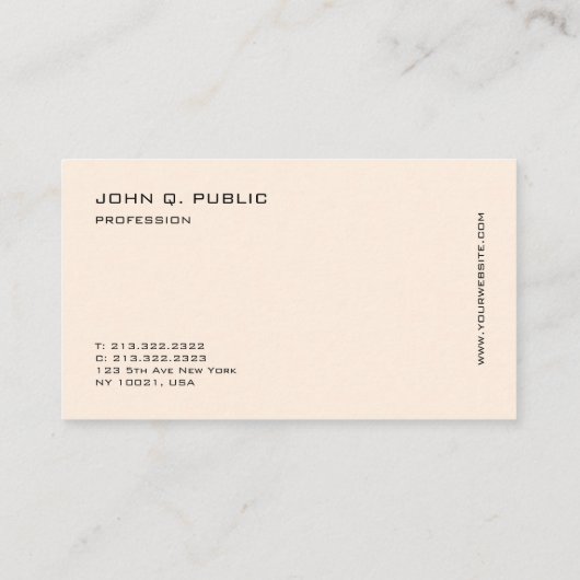 Modern Professioneel Elegant Chique Ontwerp Visitekaartje (Achterkant)