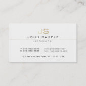 Modern Professioneel Elegant Fotograaf Monogram Visitekaartje (Achterkant)