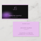 Modern professioneel elegant monogram luxueus visitekaartje (Voorkant / Achterkant)