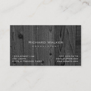 Modern Professioneel elegant Zwart Hout Eenvoudig Visitekaartje