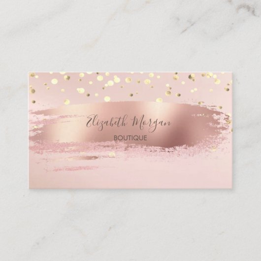 Modern professioneel, gouden Confetti, penseelstre Visitekaartje (Voorkant)