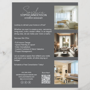Modern professioneel grijs bedrijf flyer