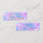 Modern professioneel hart opal holografisch klantenkaartje (Voorkant / Achterkant)