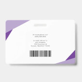 Modern Professioneel Medewerker Barcode ID Badge (Back)