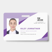 Modern Professioneel Medewerker Barcode ID Badge (Front)